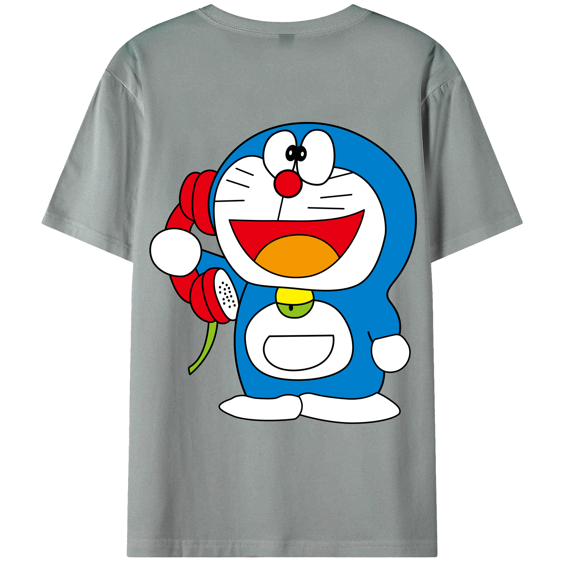 （画像用） ドラえもん Doraemon 綿100％ メンズ半袖Tシャツ（バックプリント） 通気性